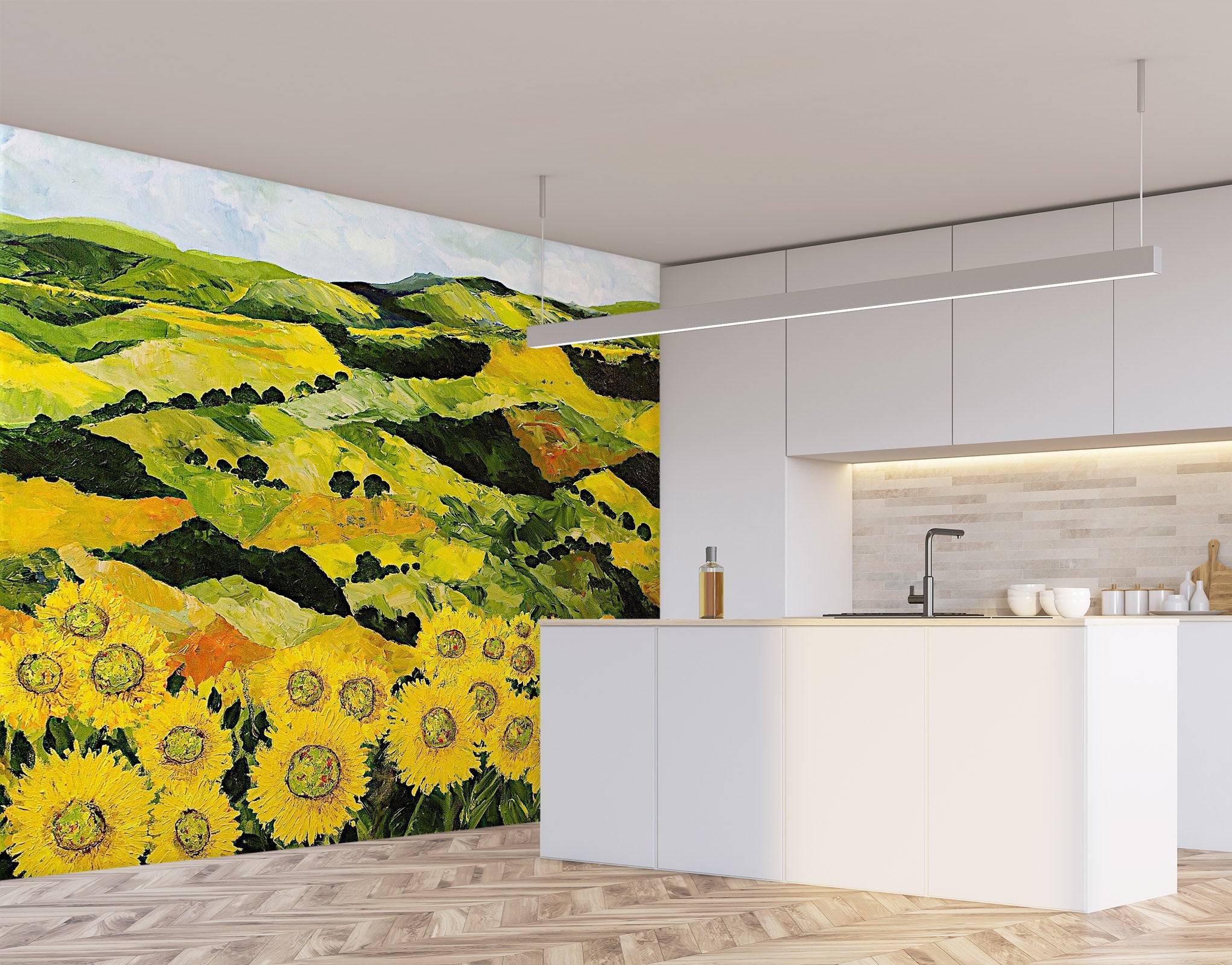 3D Sunflowers 180 Allan P. Friedlander Wall Mural Wall Murals