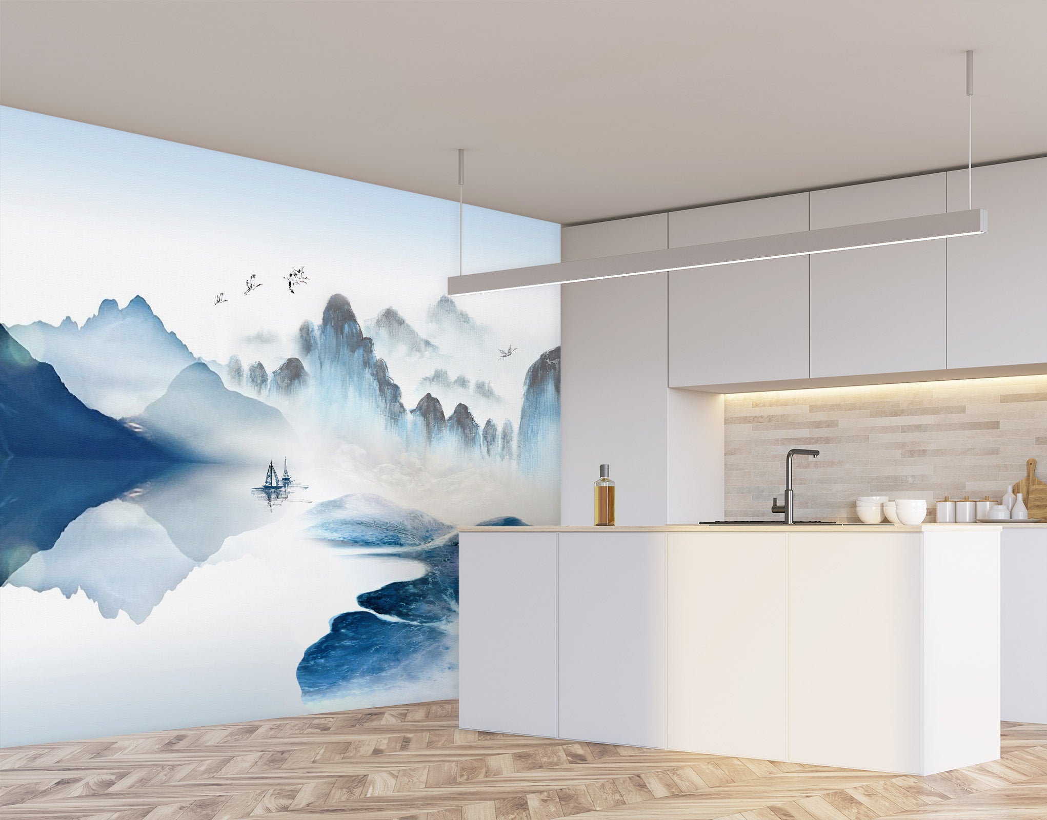 3D Forest Lake 1411 Wall Murals