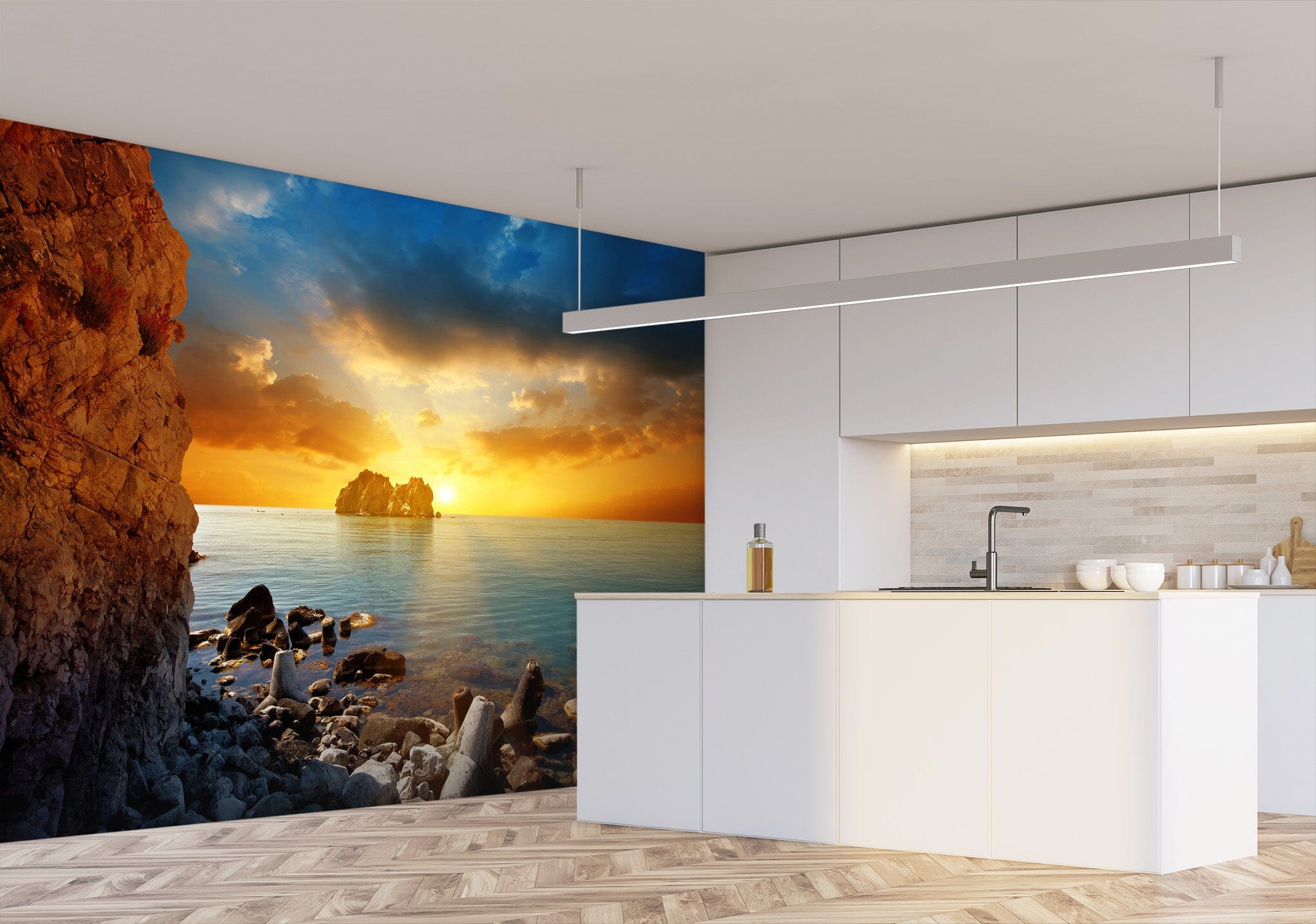 3D Sea Dusk Stones 144 Wall Murals Wallpaper AJ Wallpaper 2 