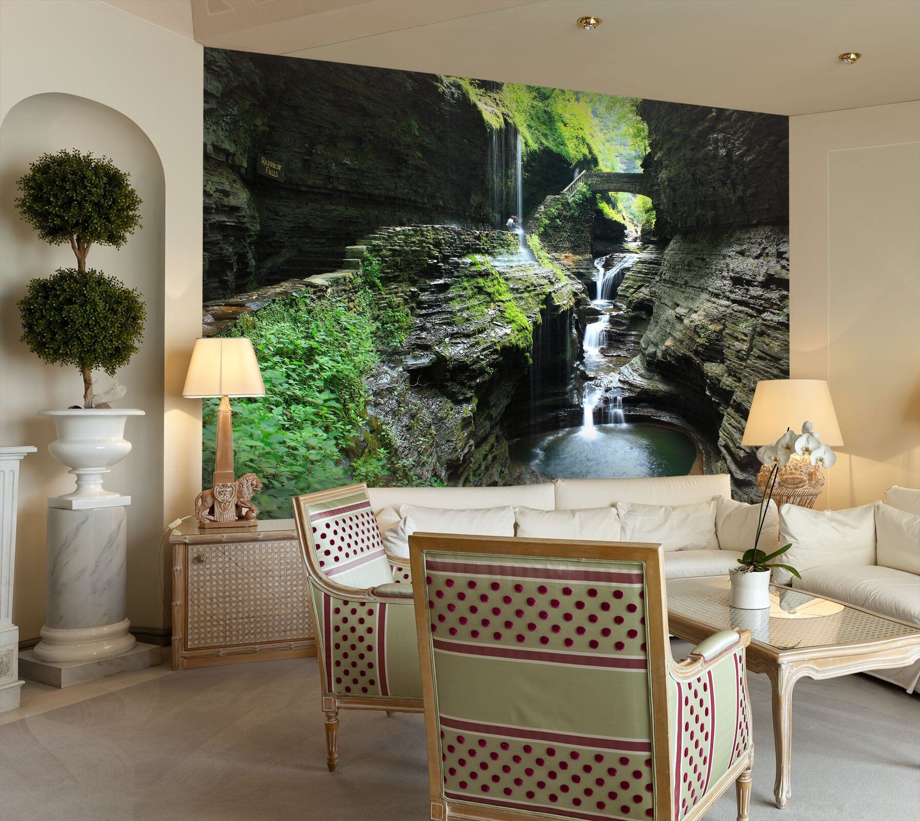 3D Waterfall Stone 178 Wall Murals Wallpaper AJ Wallpaper 2 