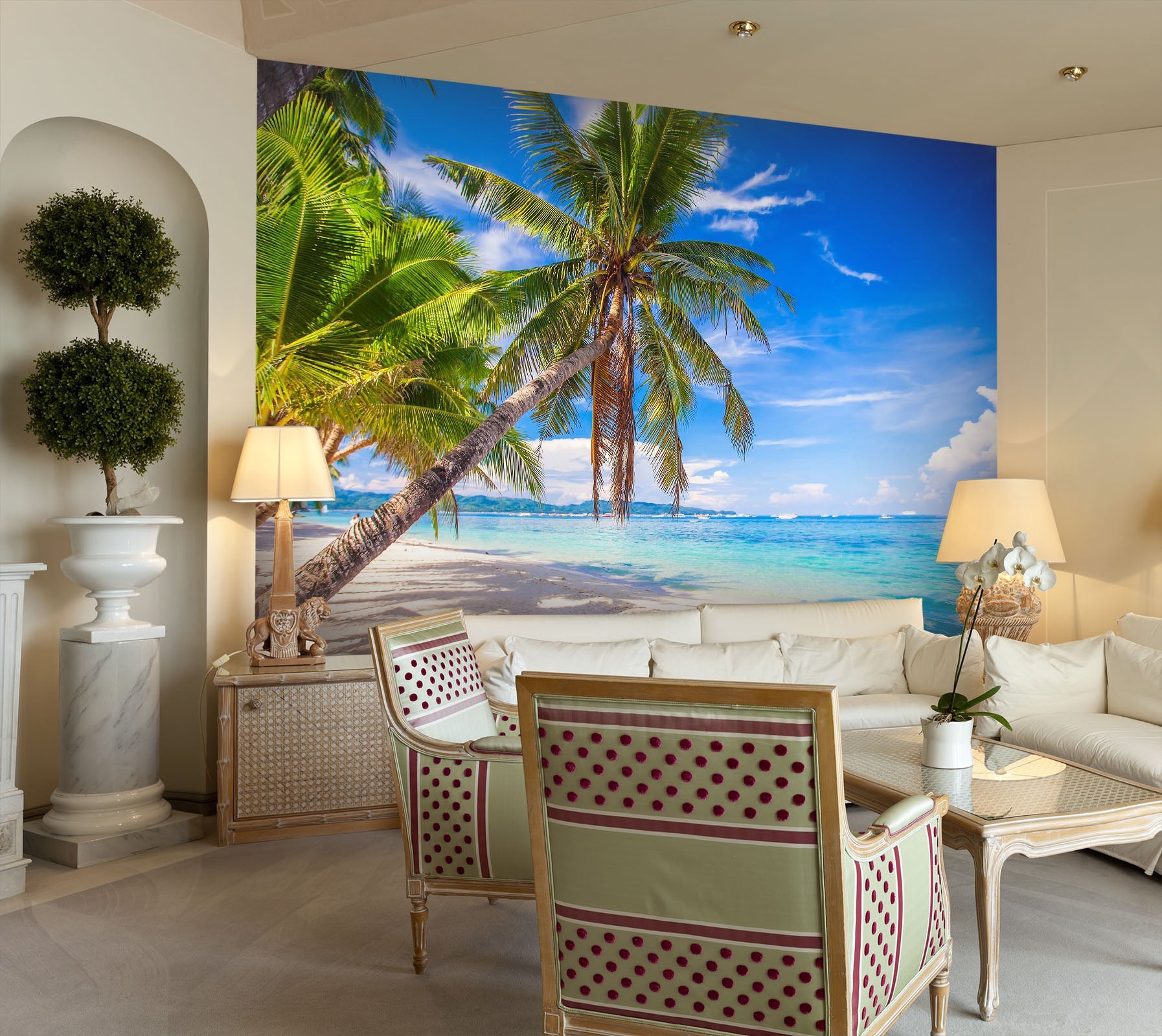 3D White Beach Tree 38 Wall Murals Wallpaper AJ Wallpaper 2 