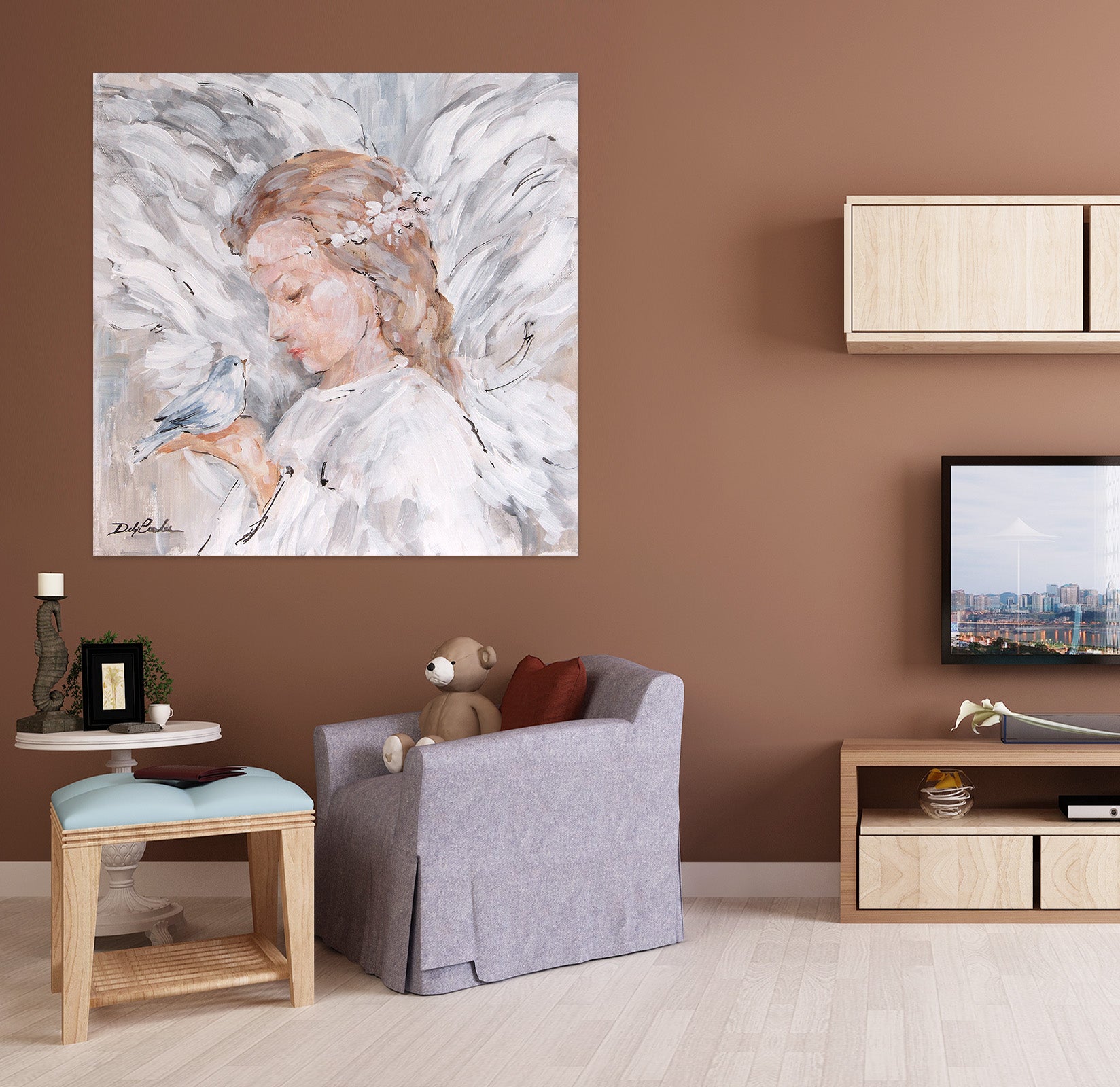 3D Wings Angel Girl Bird 098 Debi Coules Wall Sticker