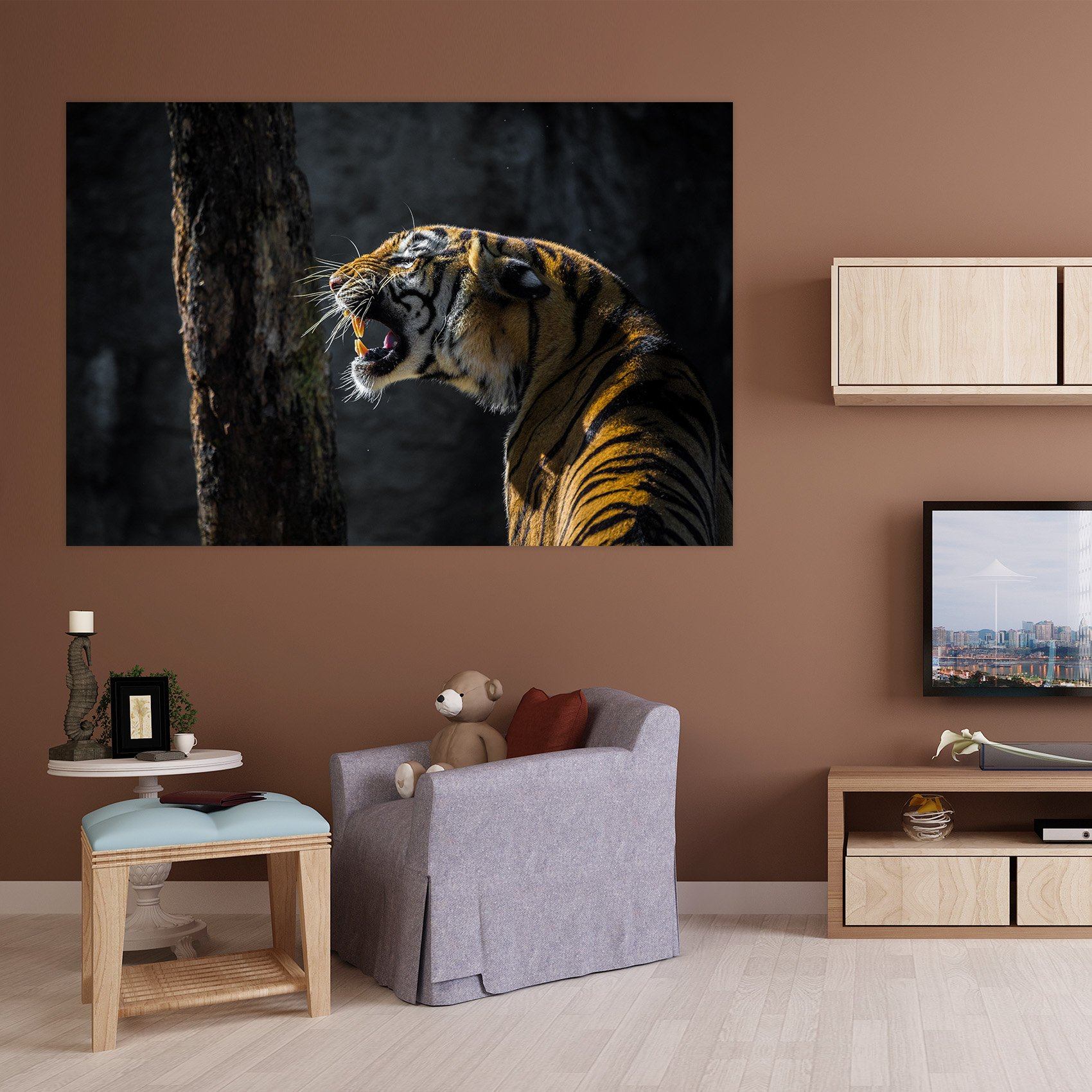 3D Tiger Stripes 127 Animal Wall Stickers Wallpaper AJ Wallpaper 2 