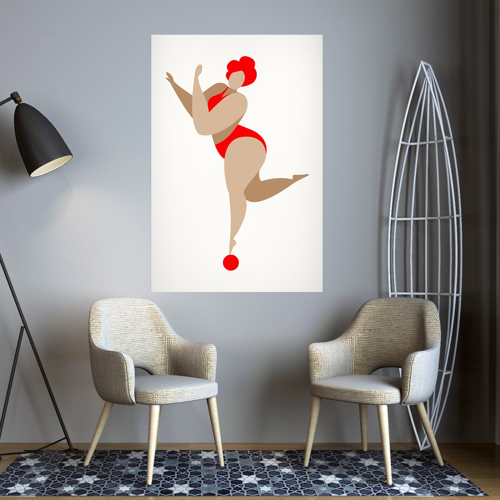 3D Short Hair Girl 133 Boris Draschoff Wall Sticker