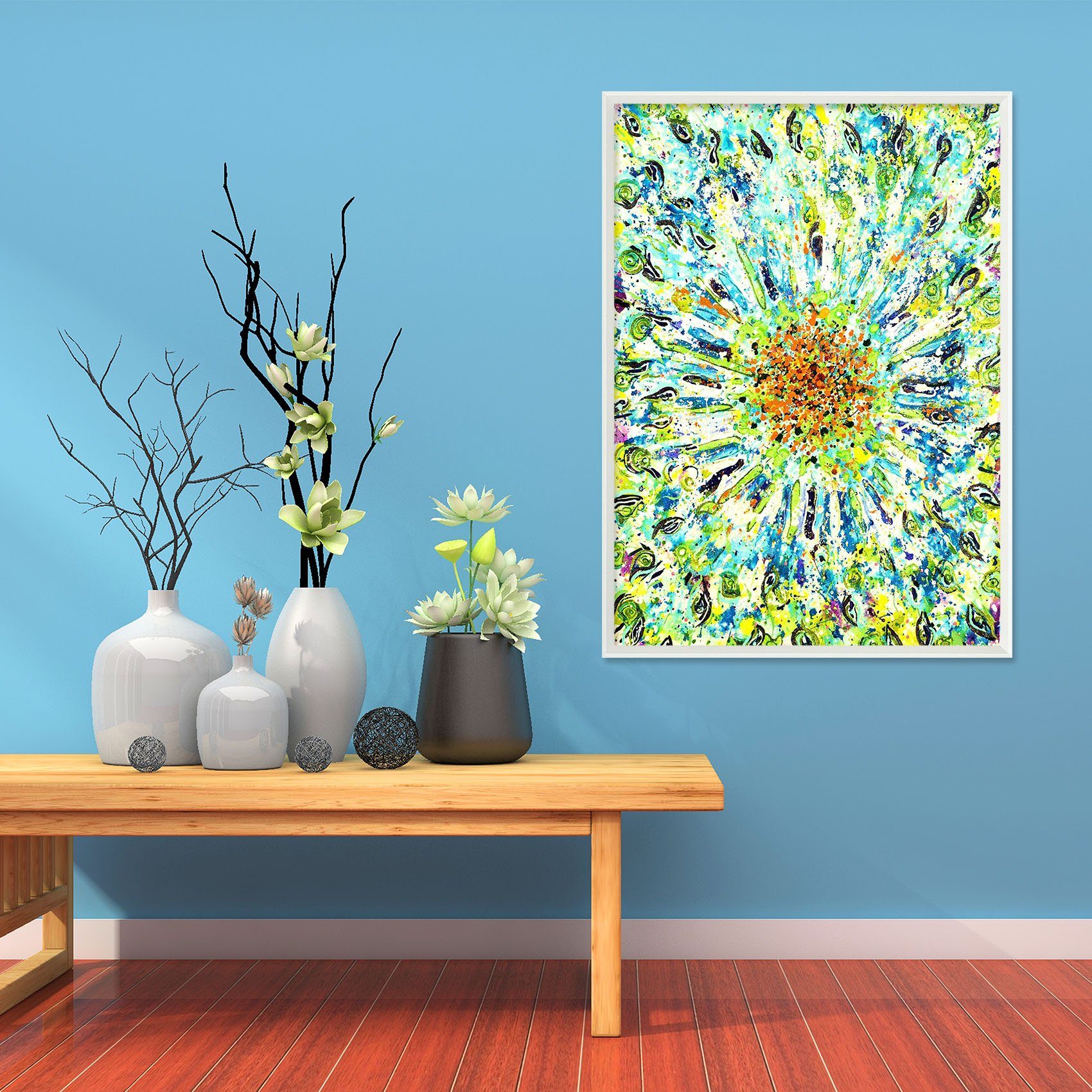 3D Painted Flower 073 Fake Framed Print Painting Wallpaper AJ Creativity Home 