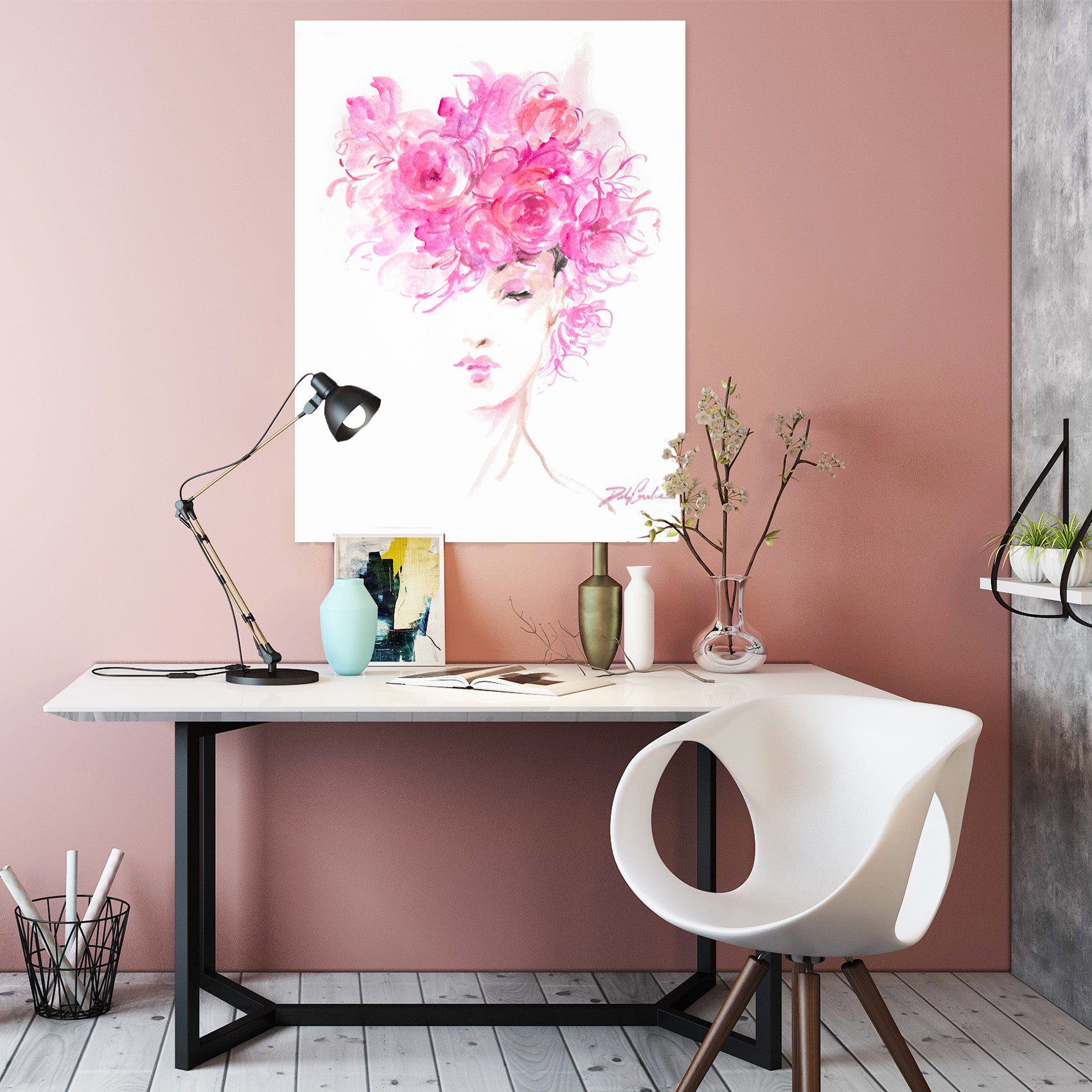 3D Rose Hair 037 Debi Coules Wall Sticker