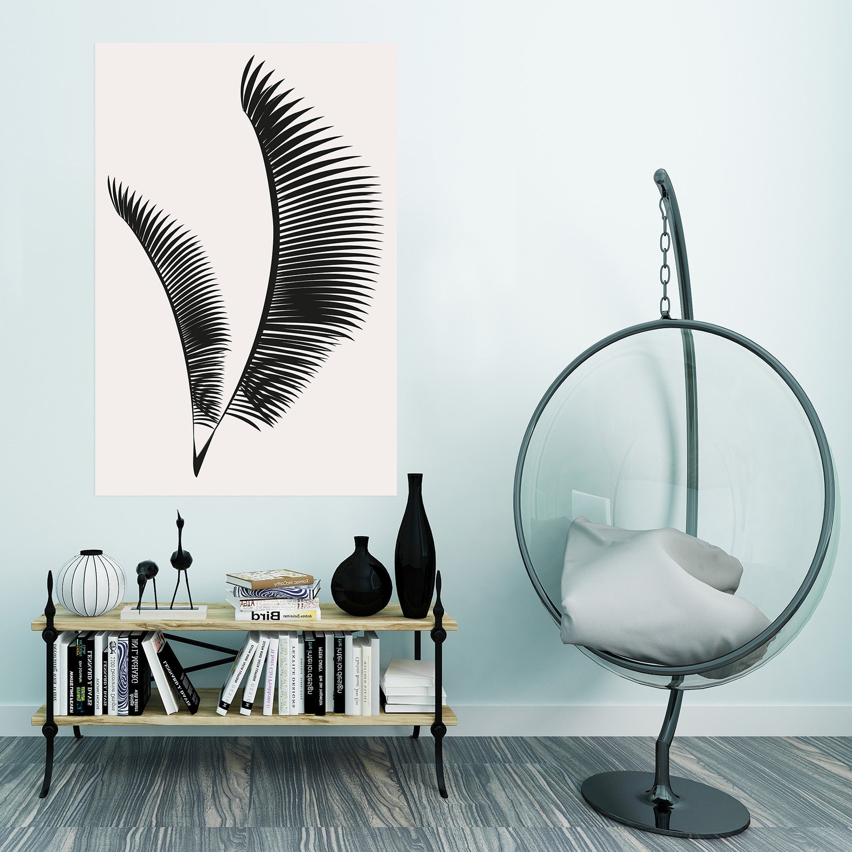 3D Black Feather 147 Boris Draschoff Wall Sticker