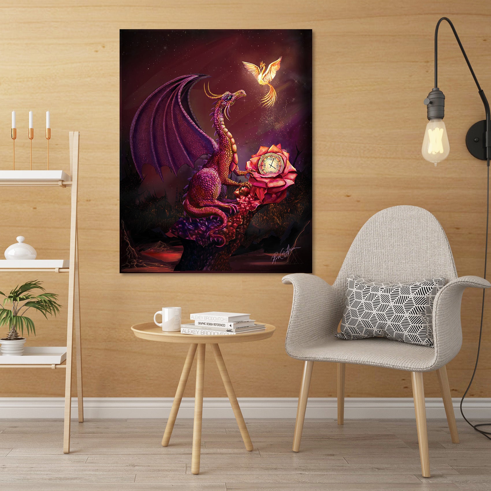 3D Flying Dragon 123 Rose Catherine Khan Wall Sticker