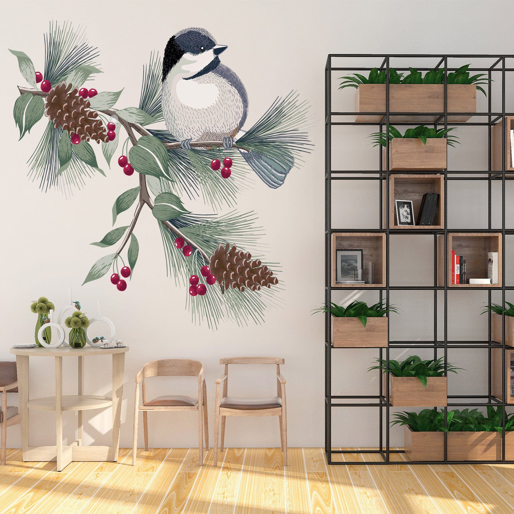 3D Cherry Bird 017 Wall Stickers Wallpaper AJ Wallpaper 