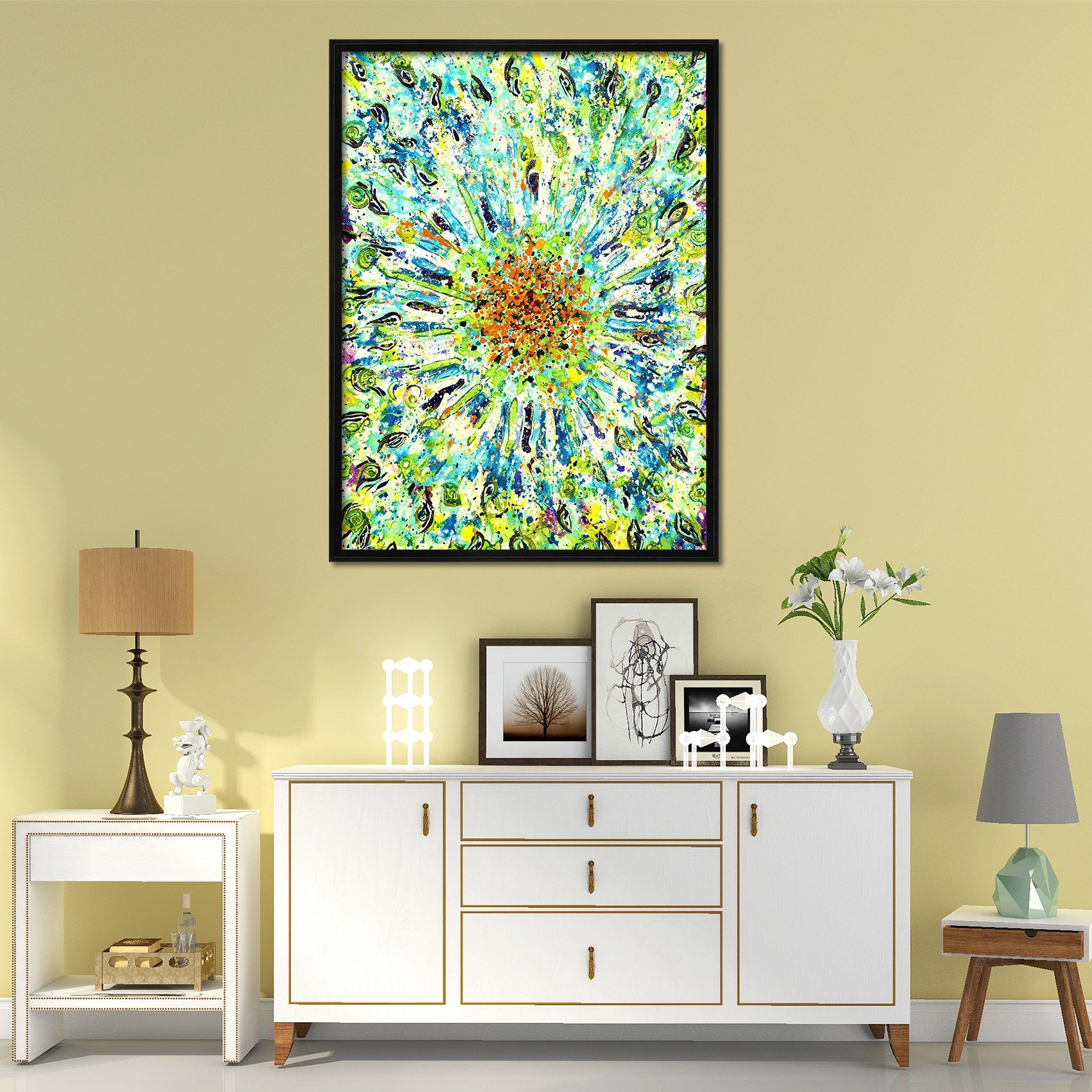 3D Painted Flower 073 Fake Framed Print Painting Wallpaper AJ Creativity Home 