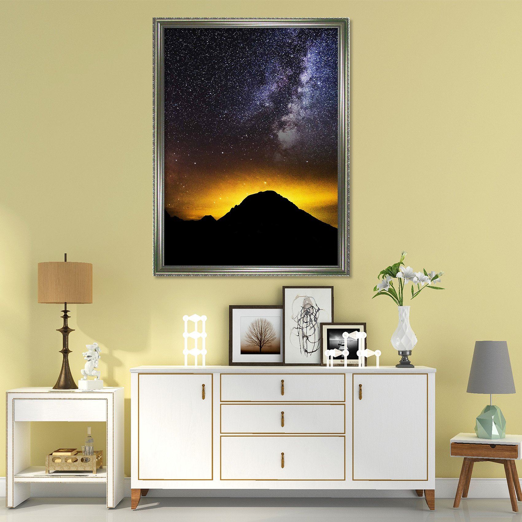 3D Mountain Shadow 136 Fake Framed Print Painting Wallpaper AJ Creativity Home 