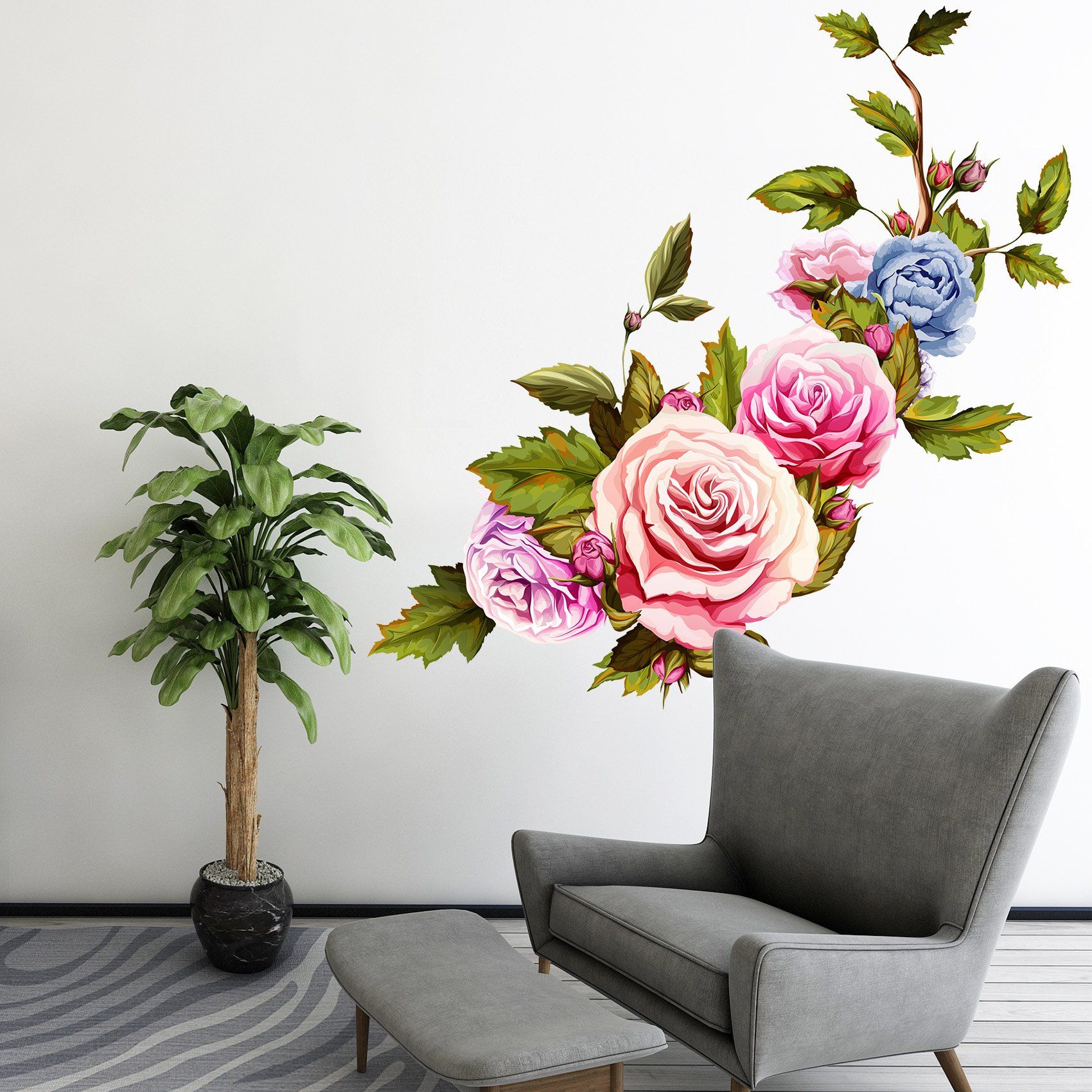 3D Blooming Flower Bud 037 Wall Stickers Wallpaper AJ Wallpaper 