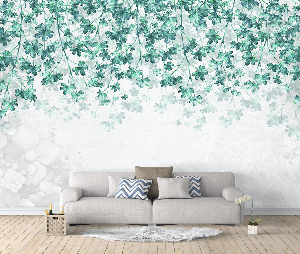 3D Vine Green Flower WG220 Wall Murals