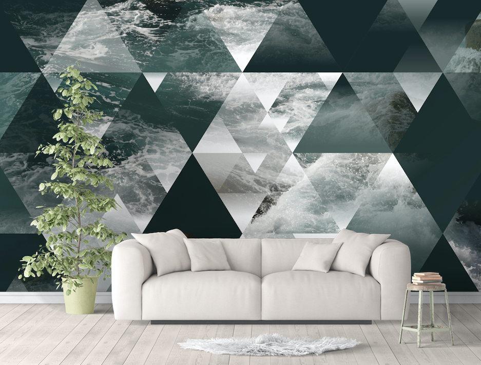 3D Triangle Wave WG219 Wall Murals