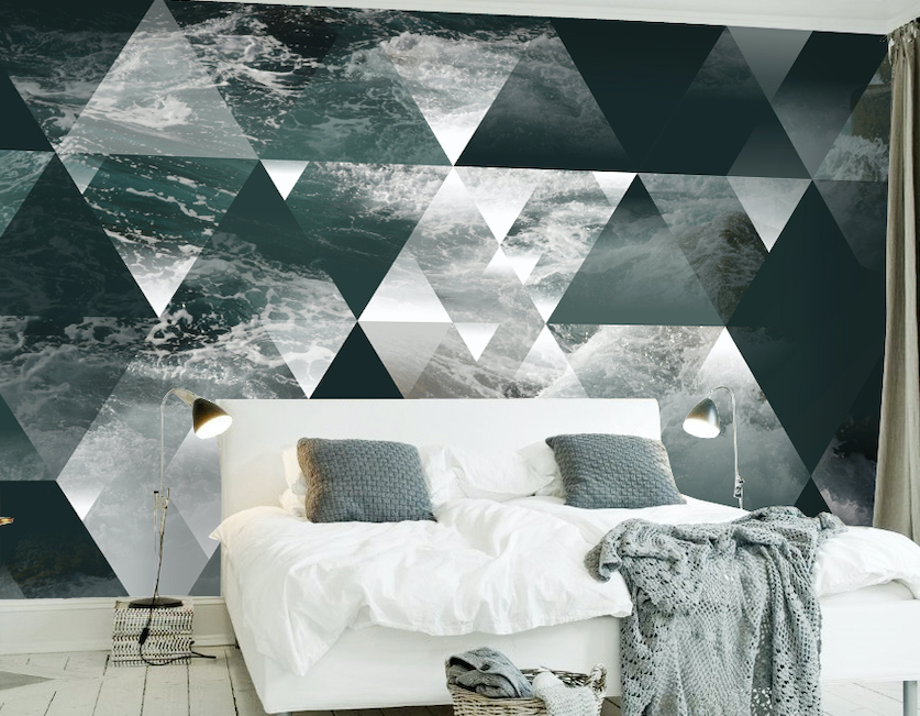 3D Triangle Wave WG219 Wall Murals