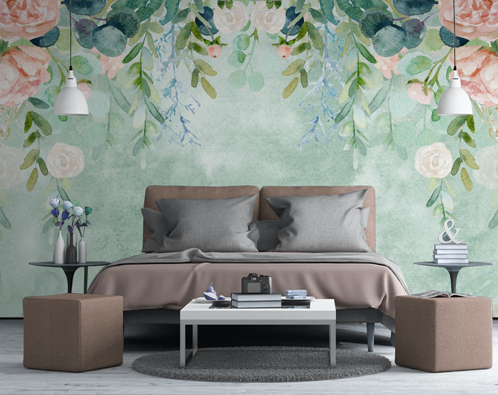 3D Pink Peony Vine WG259 Wall Murals