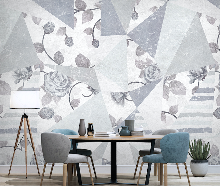 3D Gray Rose WG271 Wall Murals