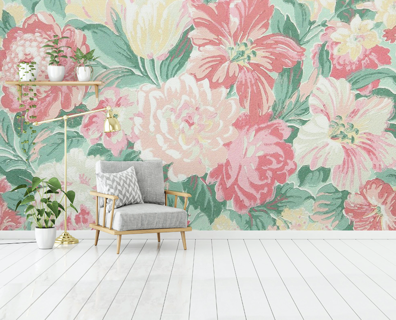 3D Peony Painting WG001 Wall Murals
