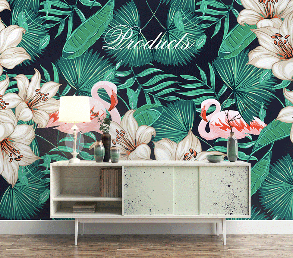 3D Pink Flamingo WG009 Wall Murals Wallpaper AJ Wallpaper 2 