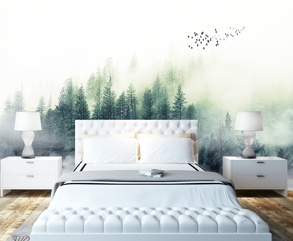 3D Foggy Forest WG029 Wall Murals Wallpaper AJ Wallpaper 2 