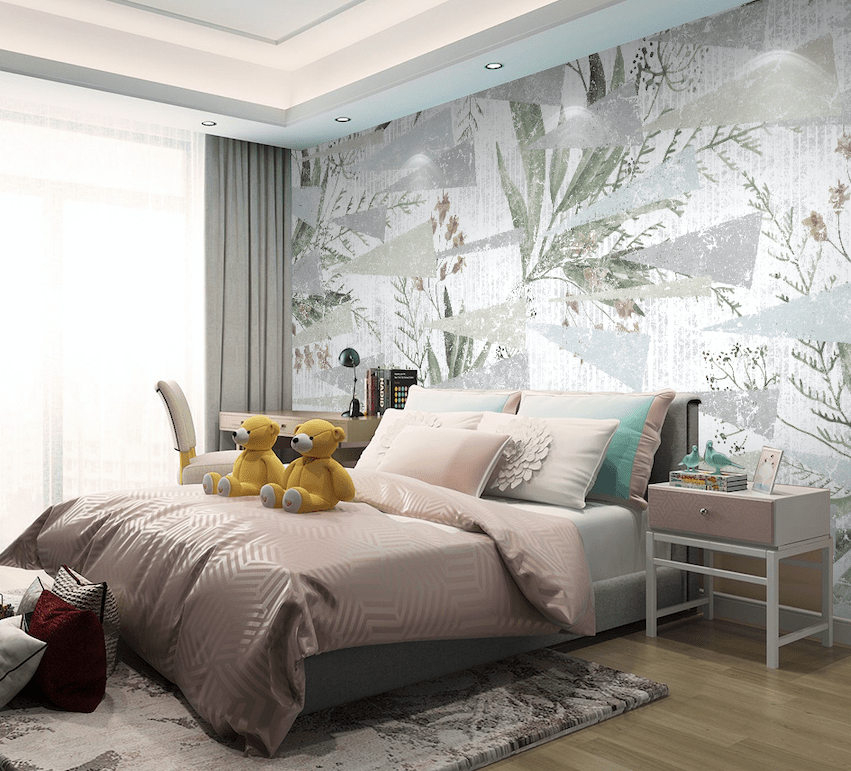 3D Leaf Pattern WG033 Wall Murals Wallpaper AJ Wallpaper 2 