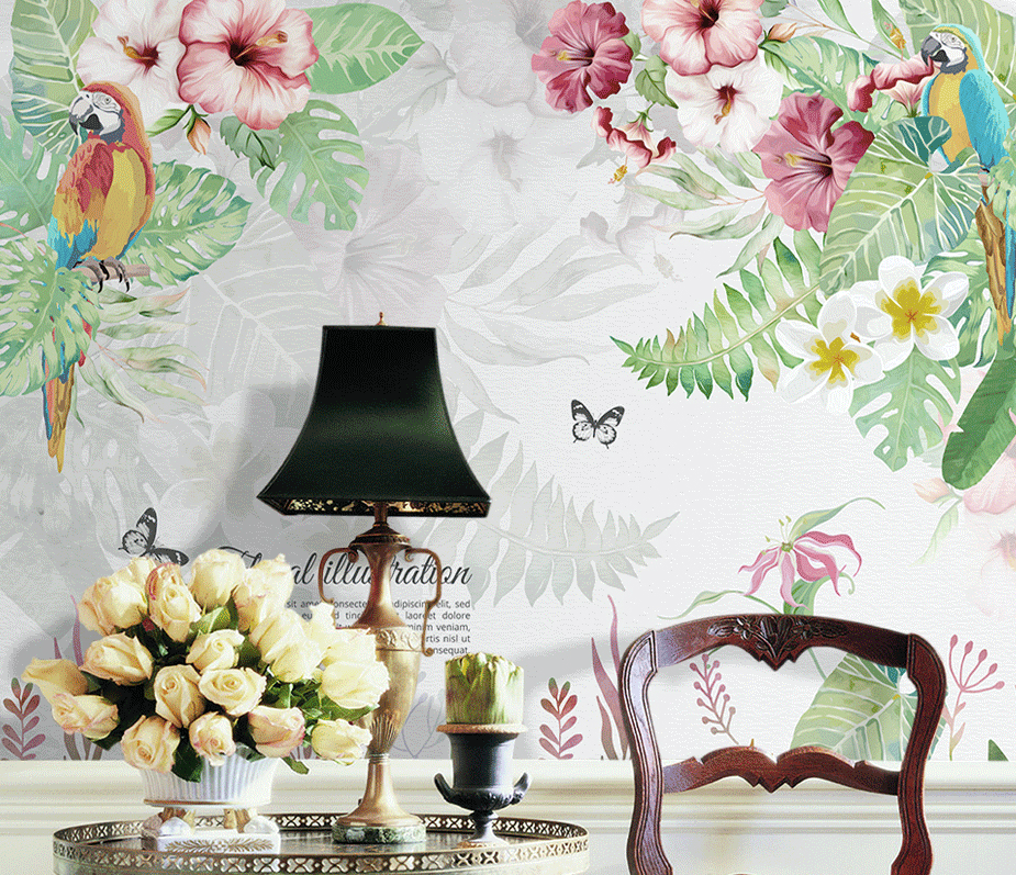 3D Flower Bird WG149 Wall Murals Wallpaper AJ Wallpaper 2 