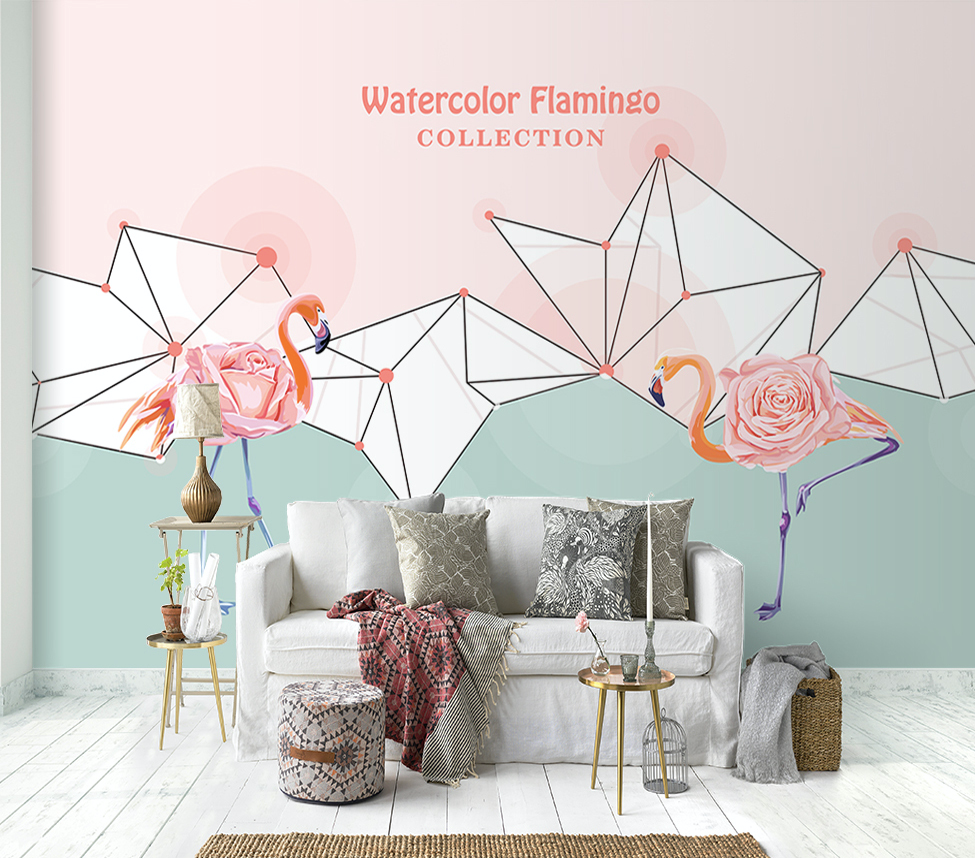 3D Pink Flamingo WG202 Wall Murals