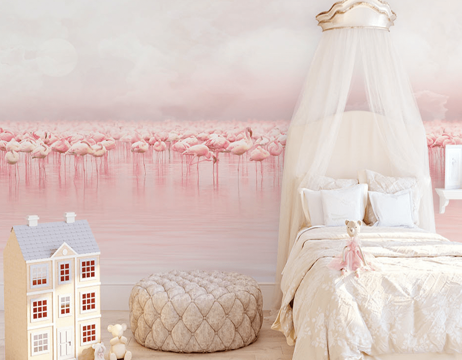 3D Pink Flamingo WG247 Wall Murals Wallpaper AJ Wallpaper 2 