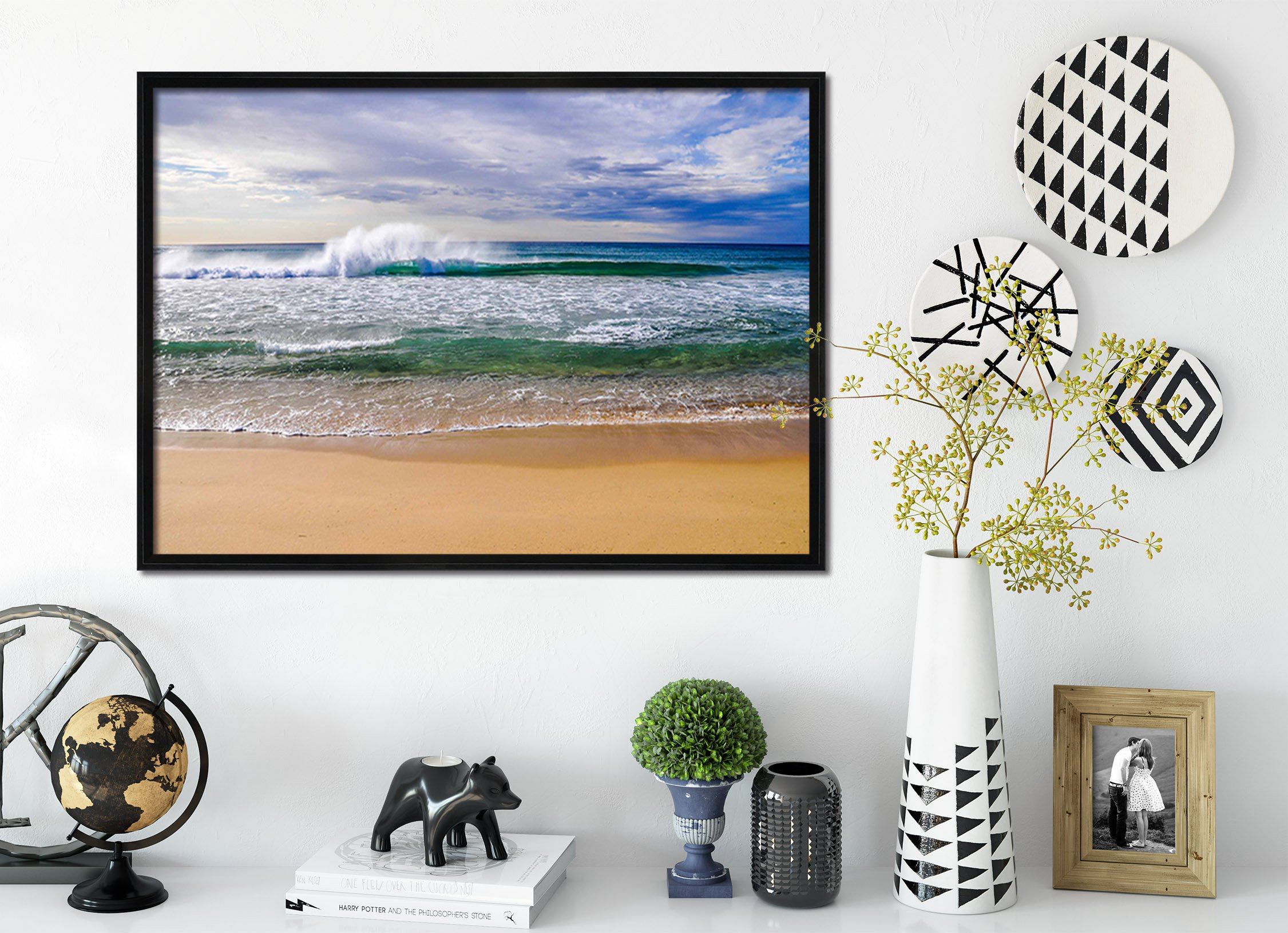 3D Spray Waves 129 Fake Framed Print Painting Wallpaper AJ Creativity Home 