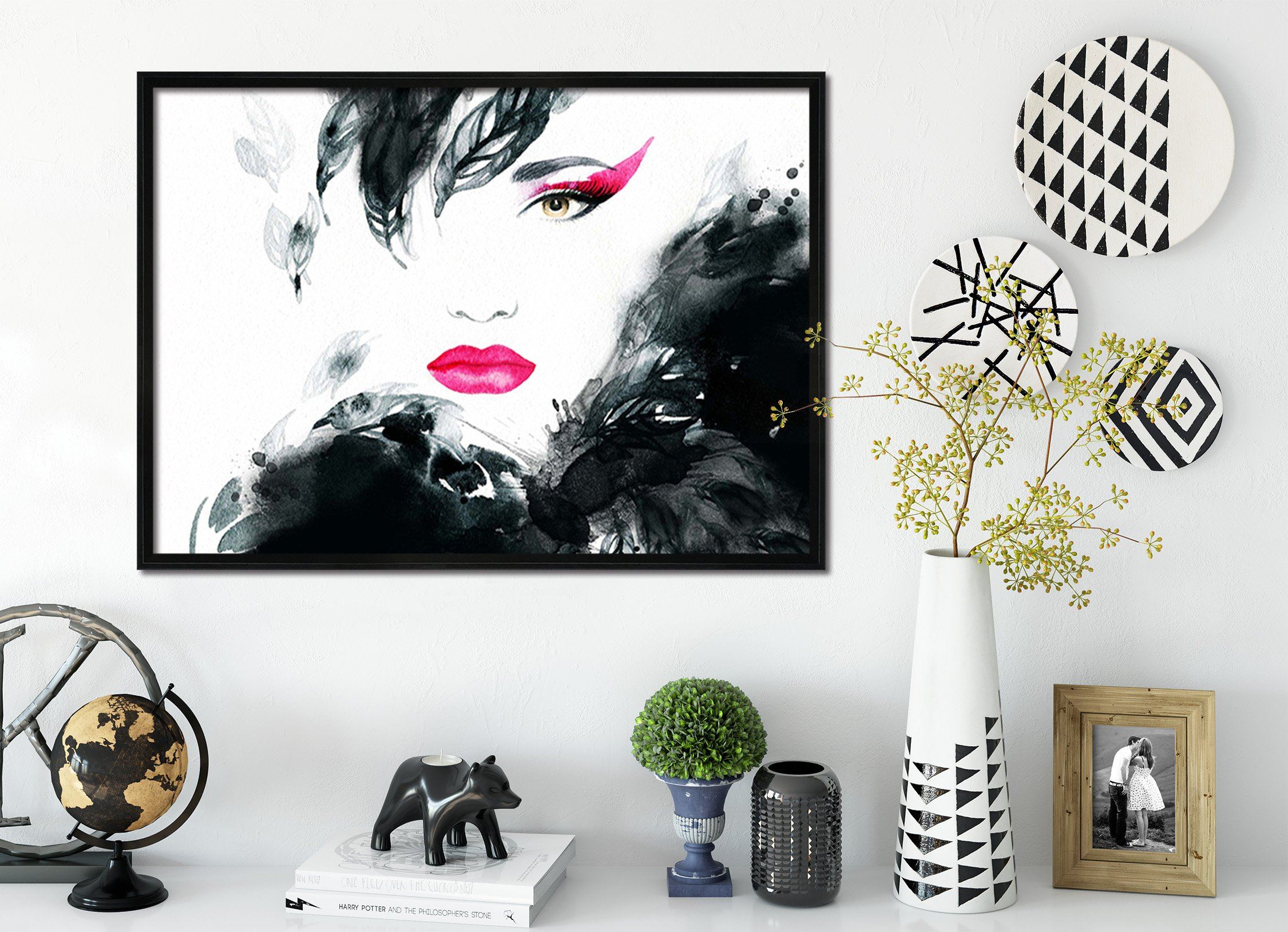 3D Red Lips 176 Fake Framed Print Painting Wallpaper AJ Creativity Home 