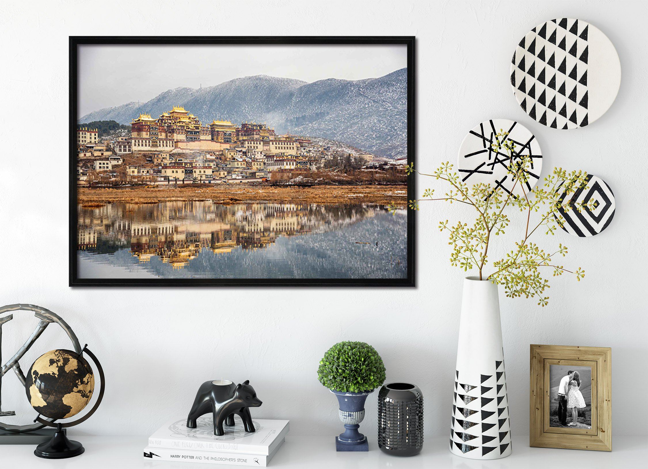 3D Small Town 003 Fake Framed Print Painting Wallpaper AJ Creativity Home 