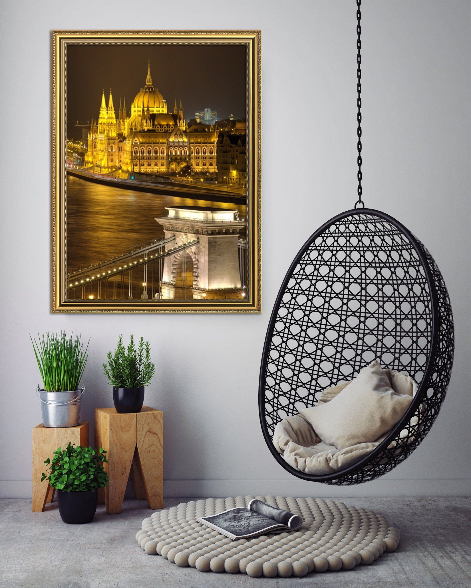 3D Bustling City 046 Fake Framed Print Painting Wallpaper AJ Creativity Home 