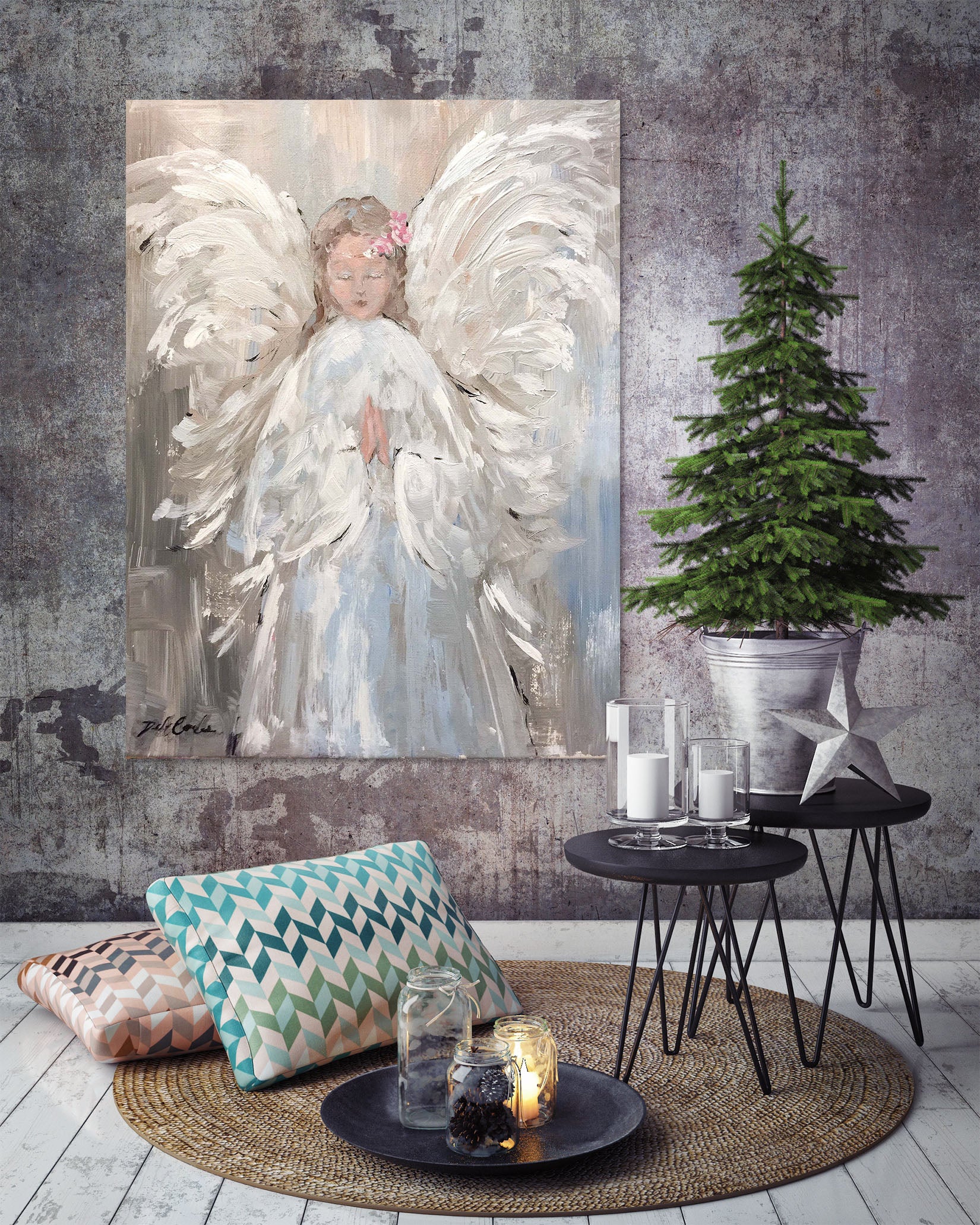 3D White Angel 038 Debi Coules Wall Sticker