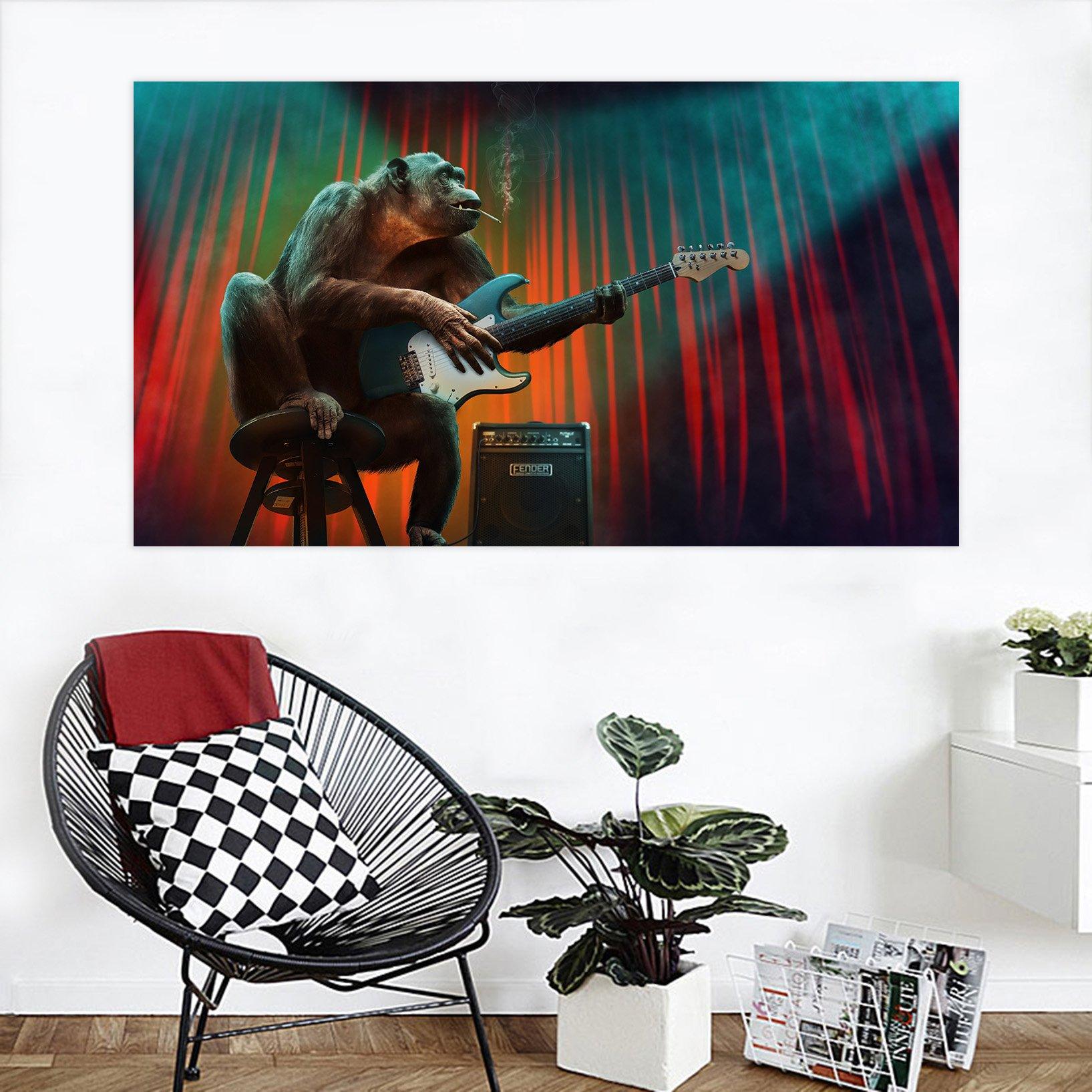 3D Orangutan Playing Guitar 98 Animal Wall Stickers Wallpaper AJ Wallpaper 2 