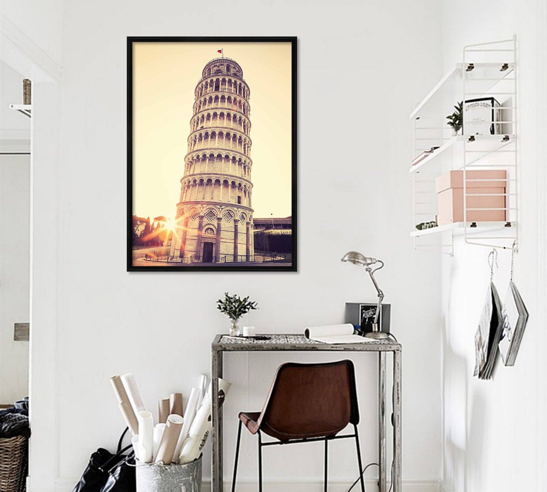 3D Round Tower 059 Fake Framed Print Painting Wallpaper AJ Creativity Home 