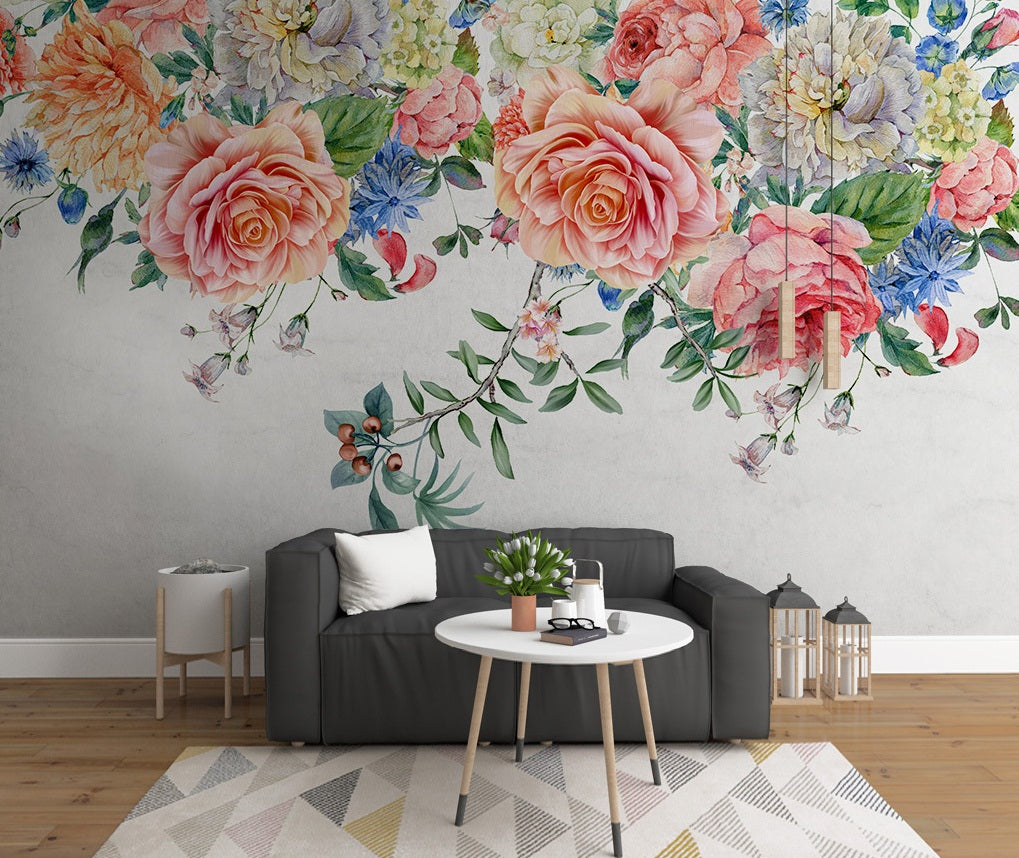 3D Rose Peony WC536 Wall Murals