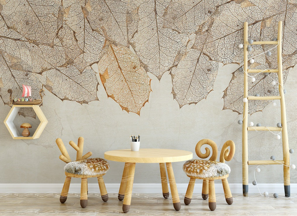 3D Texture Leaves WC447 Wall Murals