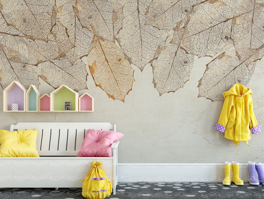 3D Texture Leaves WC447 Wall Murals