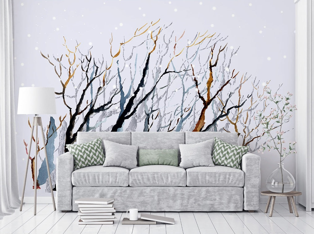 3D Hand Painted Forest WC428 Wall Murals