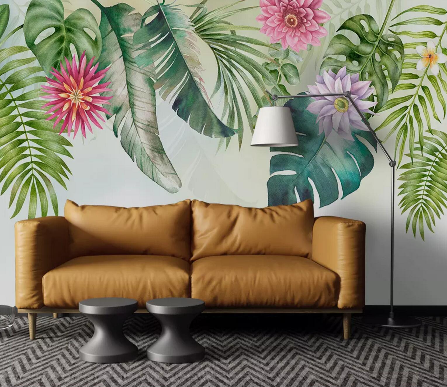 3D Leaf Lotus WC708 Wall Murals