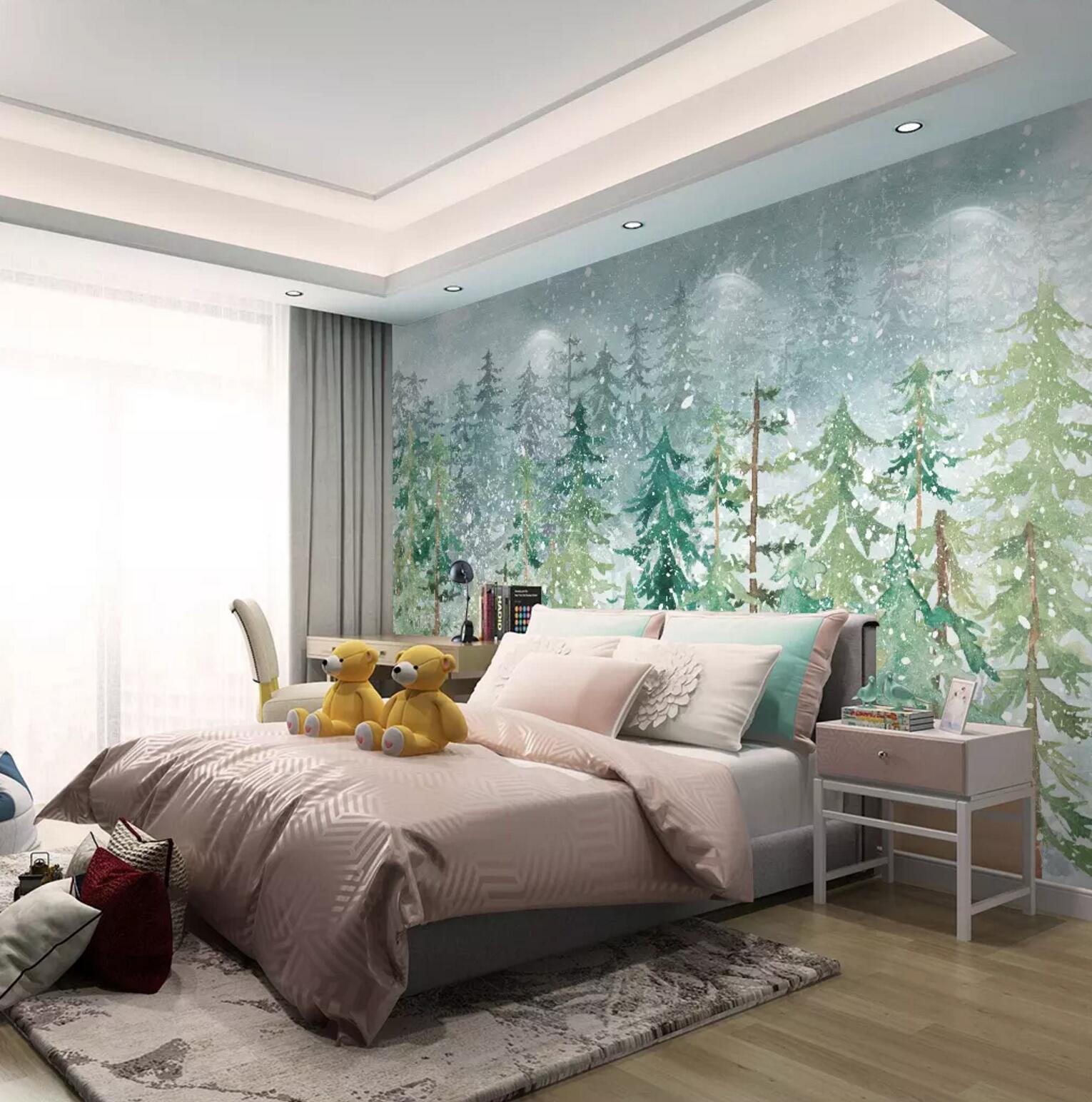 3D Woods Snow WC778 Wall Murals