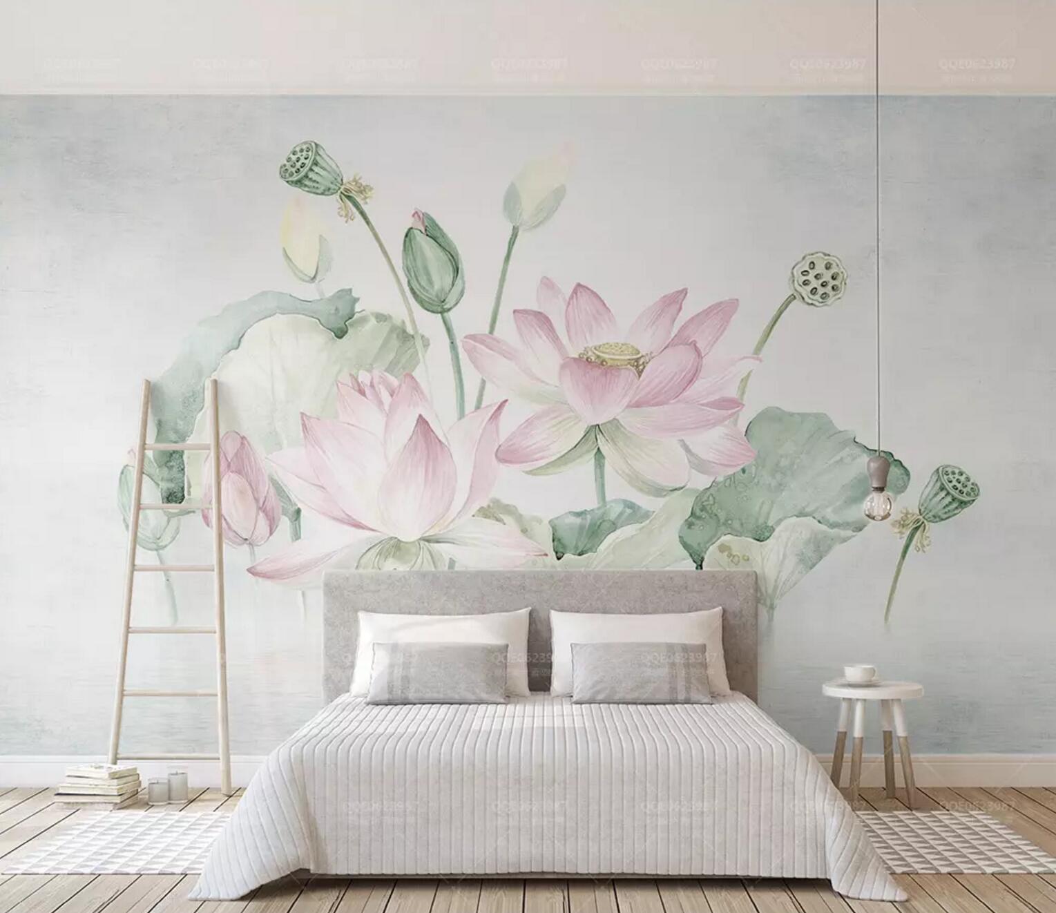 3D Lotus Seed WC419 Wall Murals