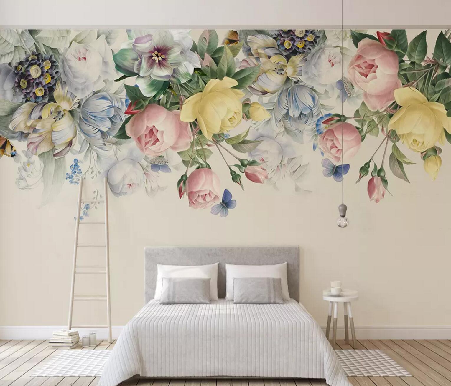 3D Color Rose Flower WC344 Wall Murals