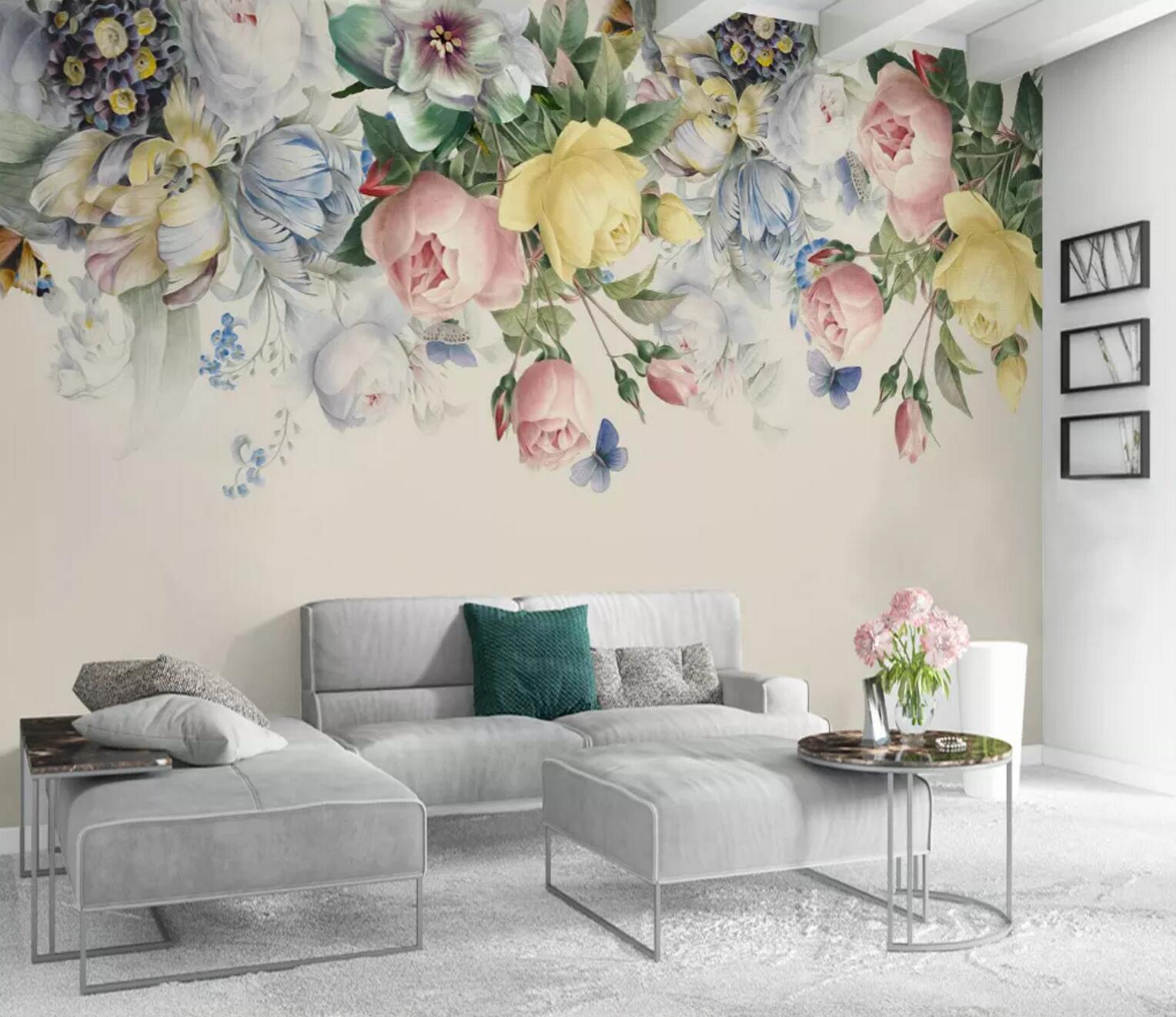 3D Color Rose Flower WC344 Wall Murals