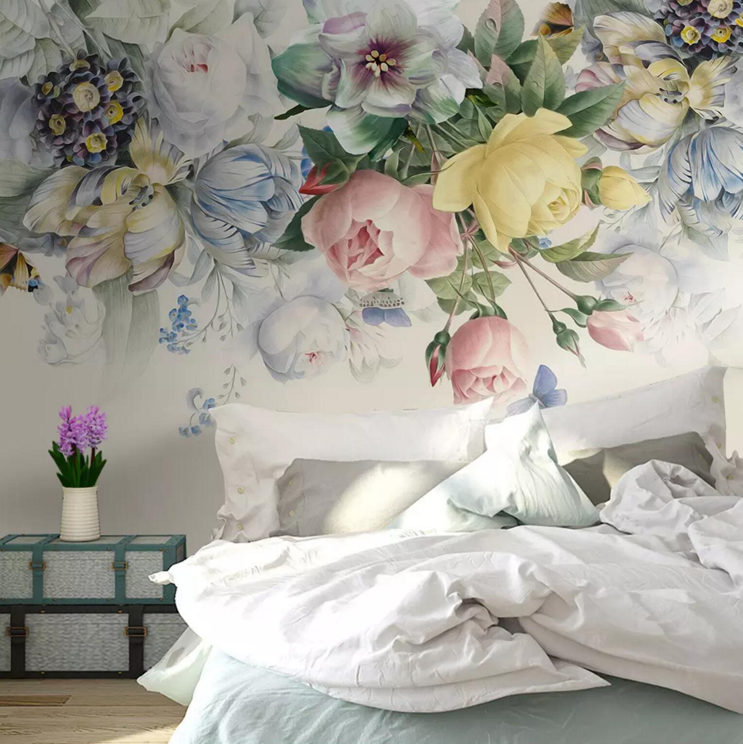 3D Color Rose Flower WC344 Wall Murals