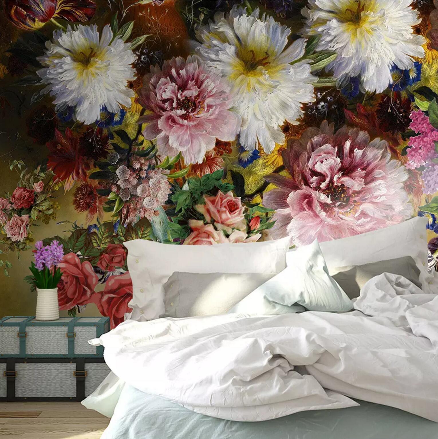 3D Bright Peony WC580 Wall Murals