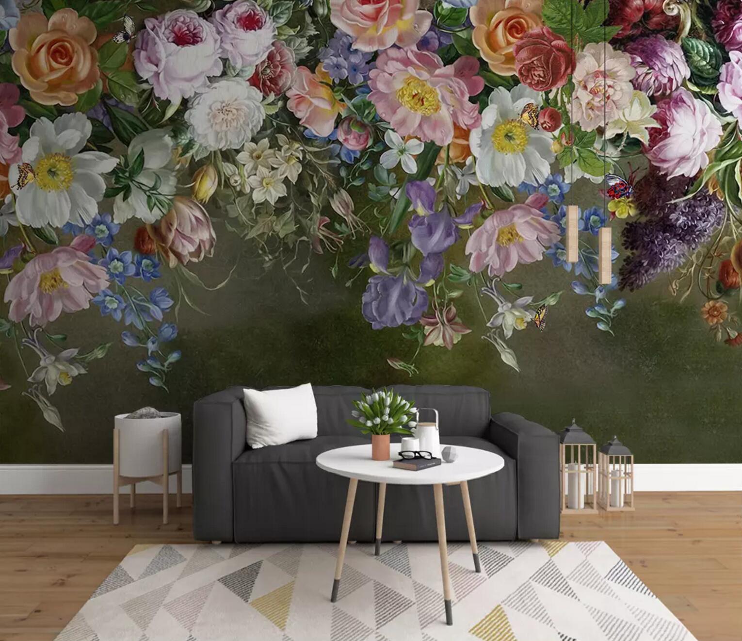 3D Chrysanthemum Peony WC579 Wall Murals