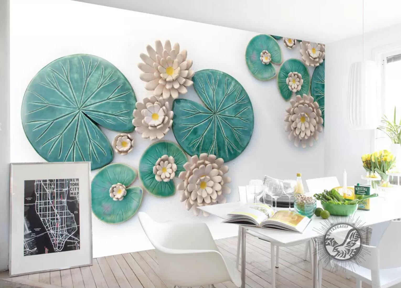 3D Rubber Lotus WC367 Wall Murals