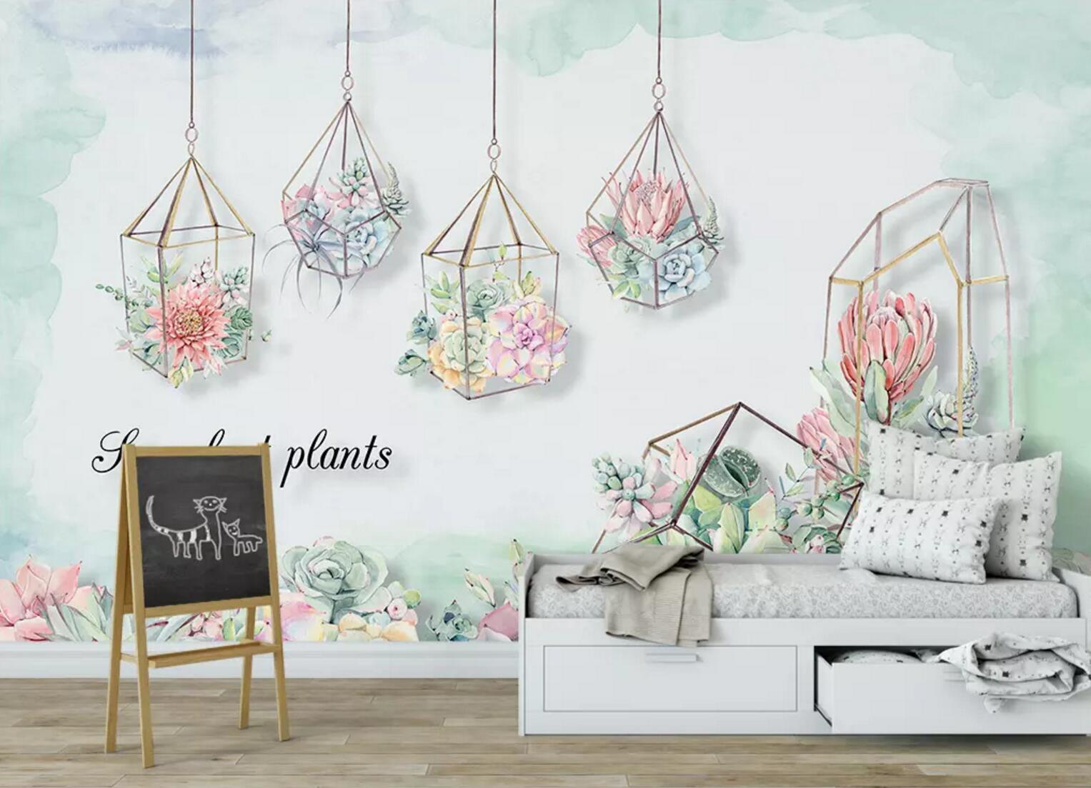 3D Succulents Plant WC685 Wall Murals