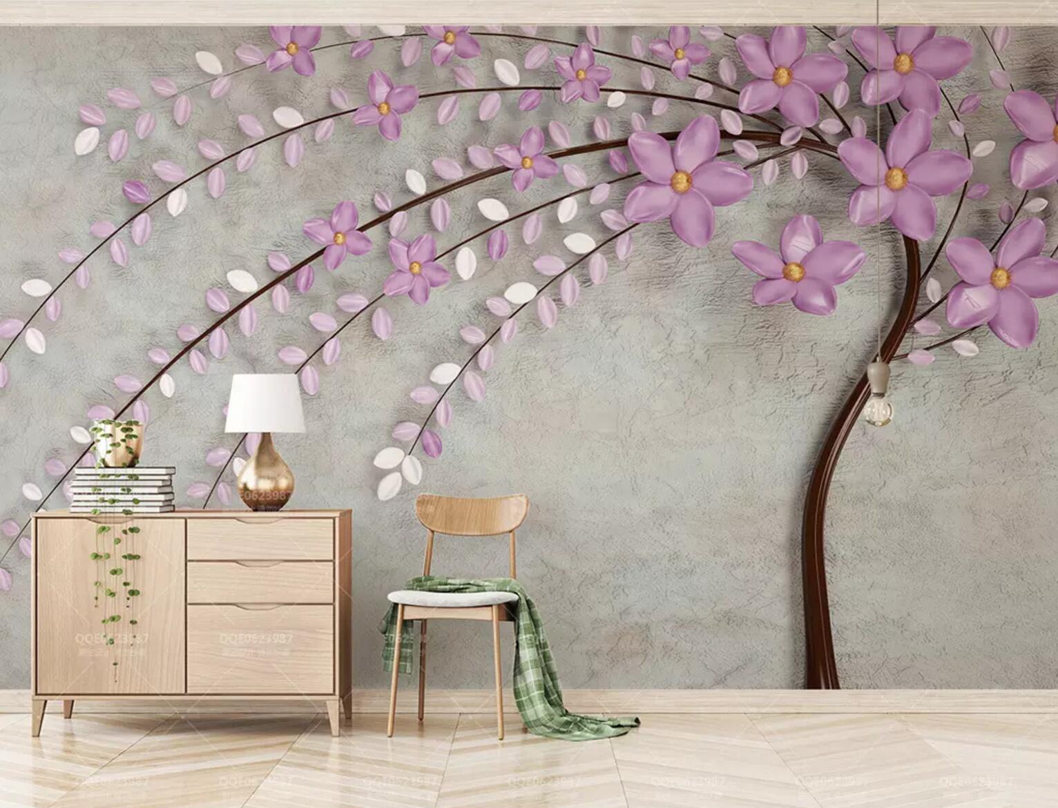 3D Plum Blossom WC529 Wall Murals